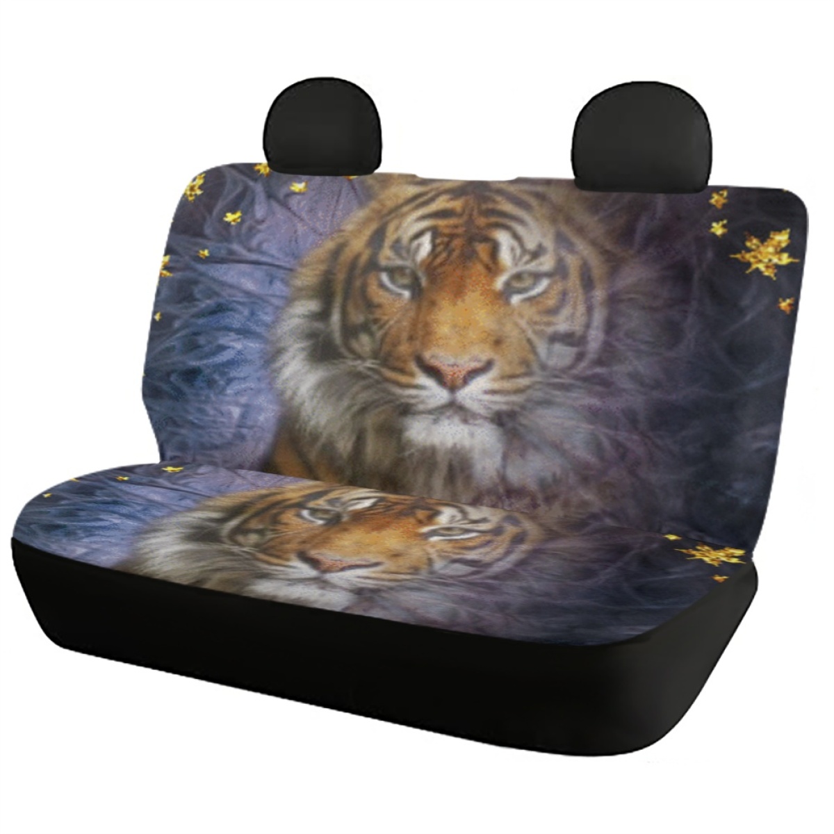 Full Set of Leopard Print Car Elastic Seat Covers Front and Rear Interior Floral - Picture 28 of 50