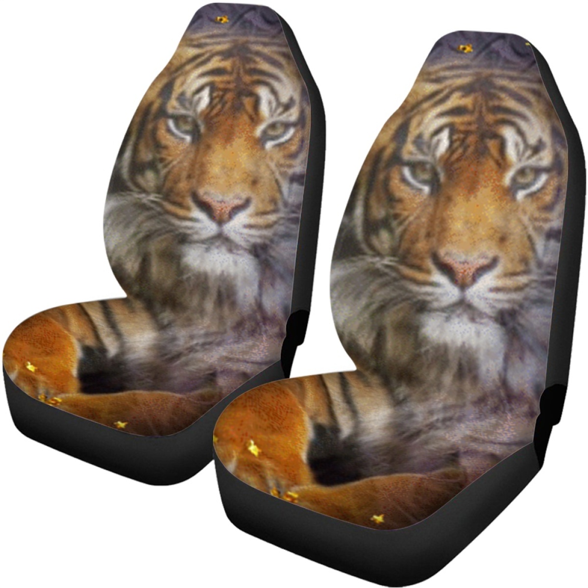 Full Set of Leopard Print Car Elastic Seat Covers Front and Rear Interior Floral - Picture 29 of 50