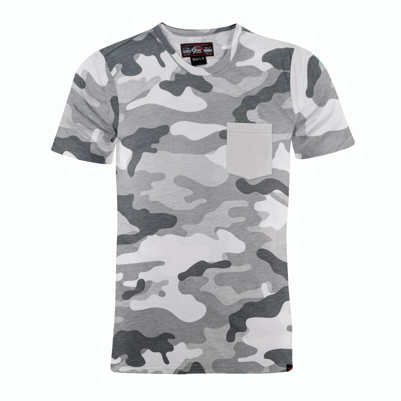 Beautiful Giant Men’s Fashion T-Shirt Camo Crew Neck for Sport Daily Wear