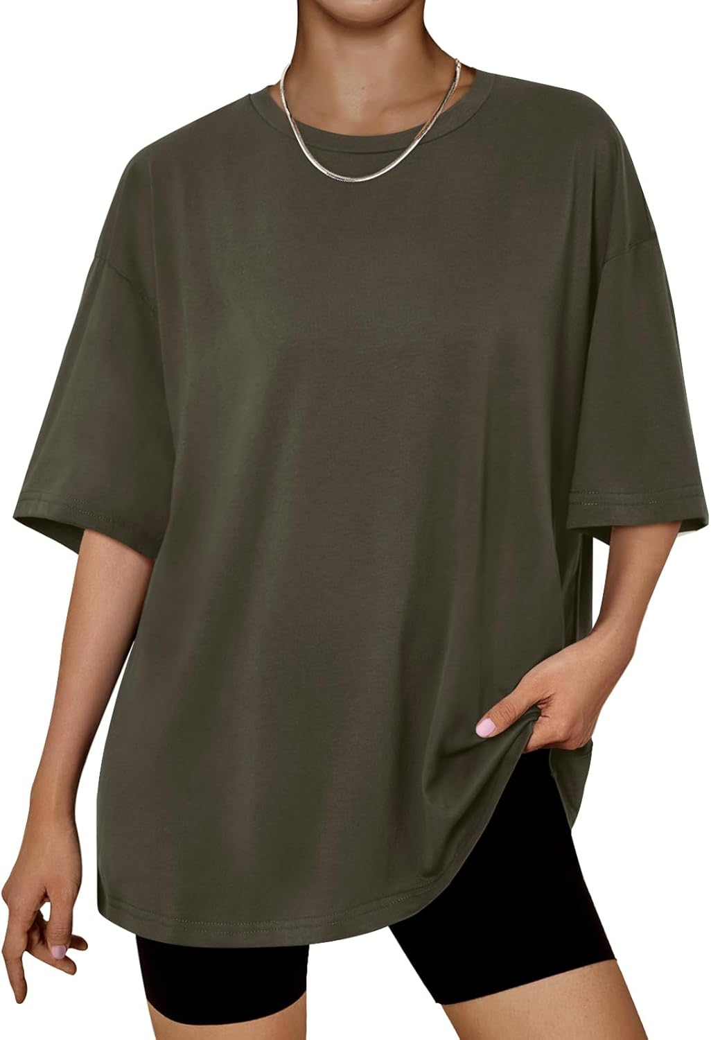 Womens Oversized Summer TShirts Business Casual Dressy Tops Beach Vacation Tee - Picture 19 of 23