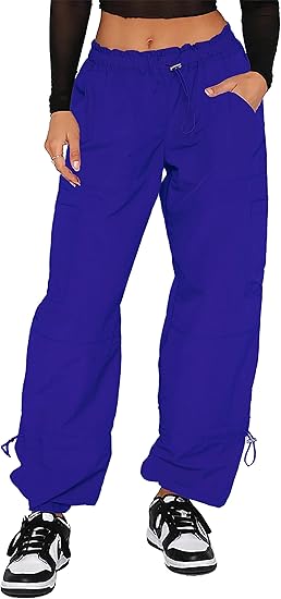 Pantaloni Cargo Donna Baggy - Pantaloni Paracadute da Donna, Pantaloni Rave Y2K Pantaloni - Foto 17 di 21