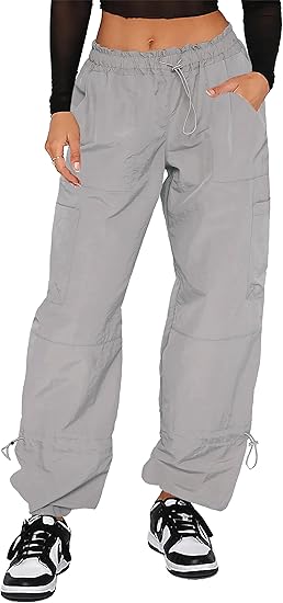 Pantaloni Cargo Donna Baggy - Pantaloni Paracadute da Donna, Pantaloni Rave Y2K Pantaloni - Foto 21 di 21