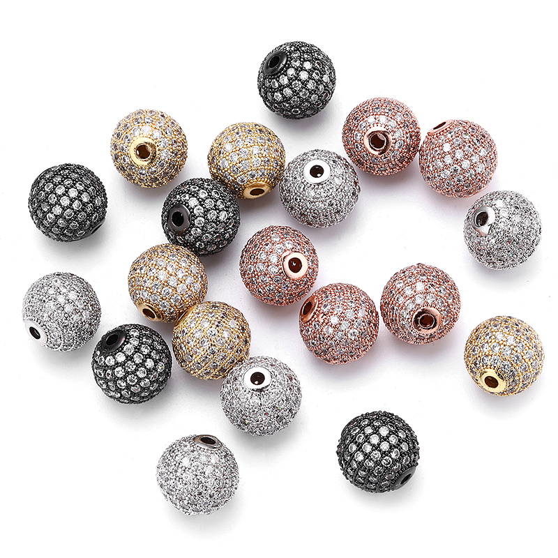 20Pcs 10mm Customer Choices CZ Spacer Beads DIY Making Charms Micro Pave Jewelry - Bild 13 von 13