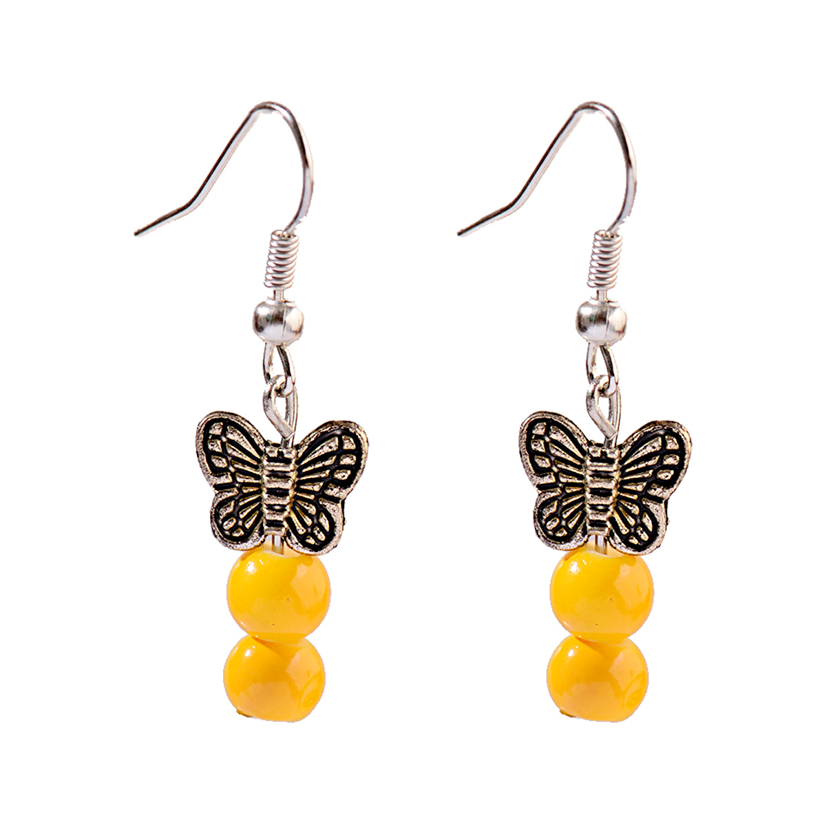 Turquoise Butterfly Drop Earrings for Women Vintage Stone Beads Earrings Jewelry - Picture 5 of 7