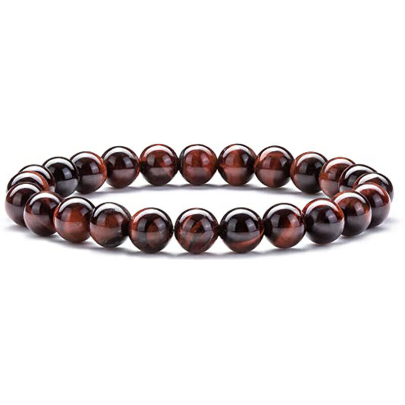 Ciondolo Braccialetti Uomo Colorati Occhio di Tigre Pietra Naturale Perline Bracciale Fortunato Gioielli - Foto 20 di 24