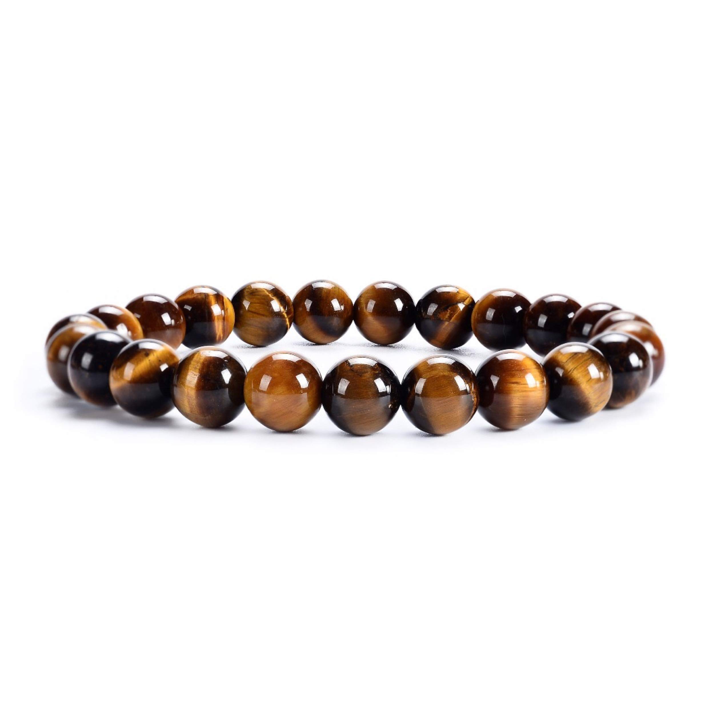 8mm Tiger Eye Stone Beaded Necklace Men Meditation Yoga Natural Stone Bracelets - Picture 9 of 17