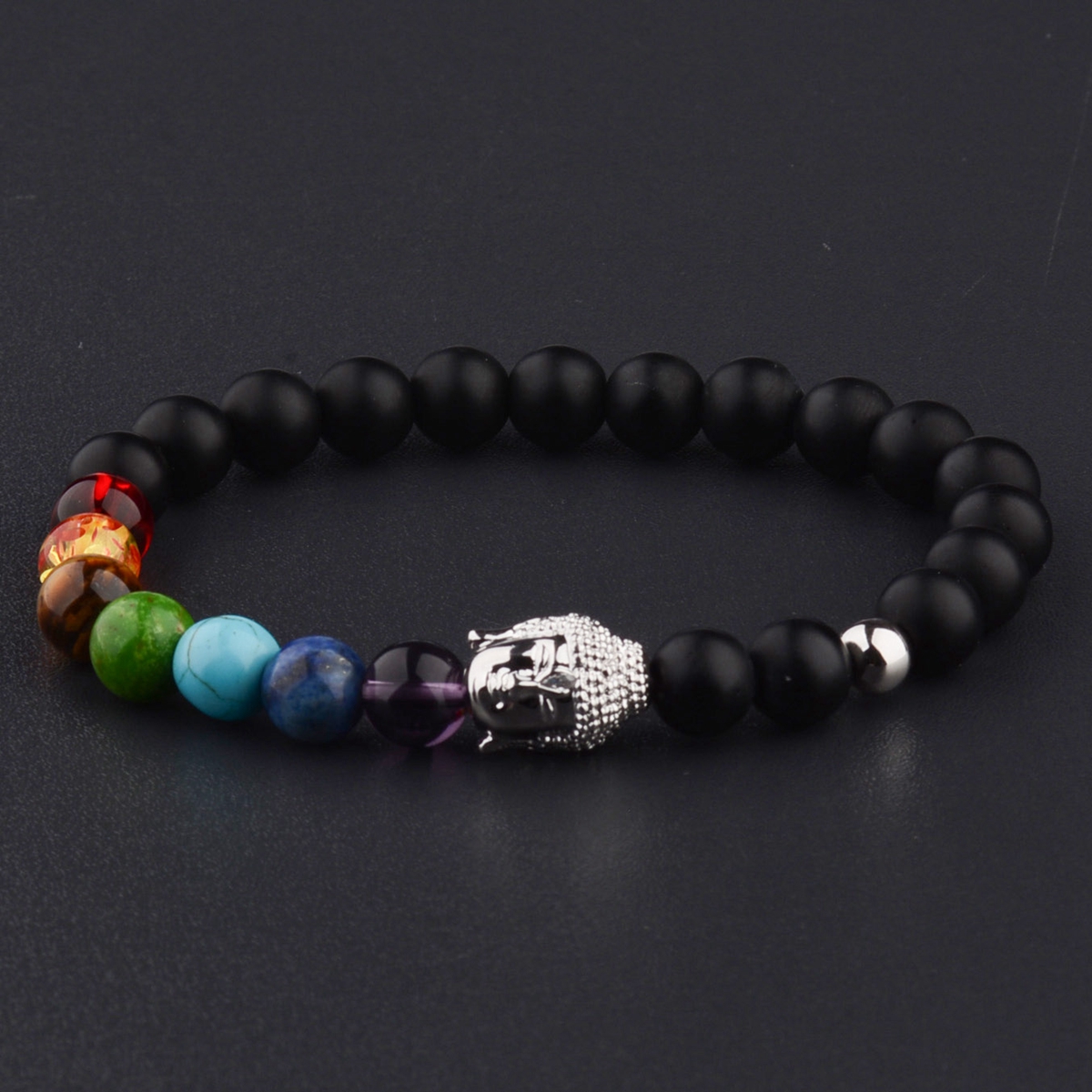 7 Chakra Bracelet Buddha Energy Stone Beaded Men Bracelets Handmade Bangle Gift