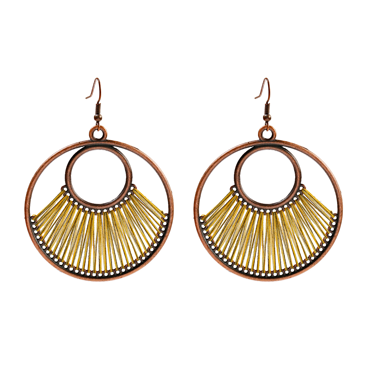 Bohemia Big Round Geometric Drop Earrings Women Colorful Water Drop Earring Gift - Picture 17 of 29