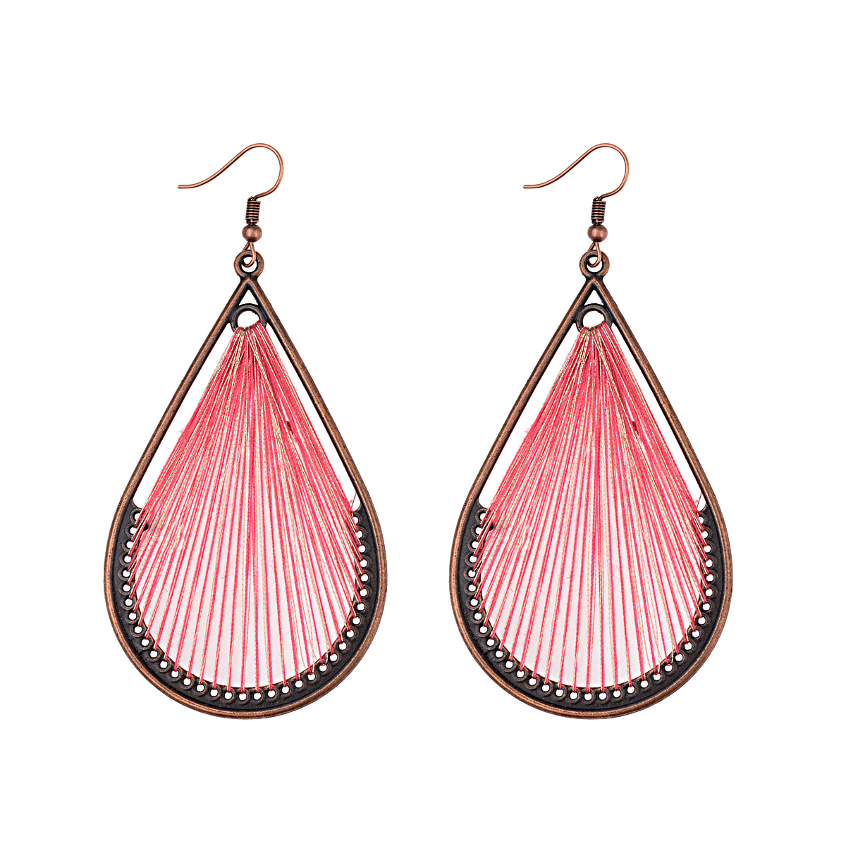 Bohemia Big Round Geometric Drop Earrings Women Colorful Water Drop Earring Gift - Picture 24 of 29