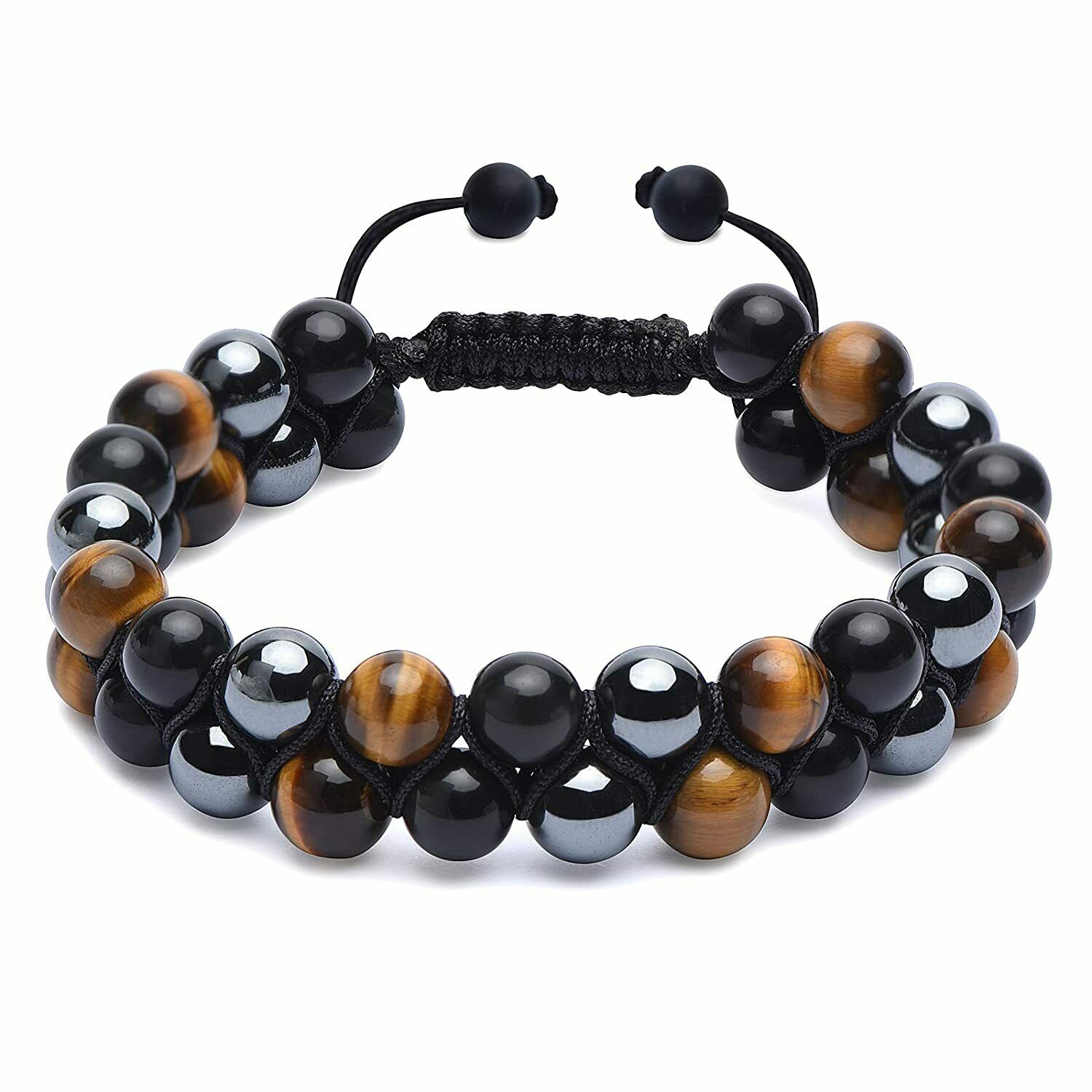 Double Layer Lava Rock Aromatherapy Anxiety Essential Oil Diffuser Bracelet Gift