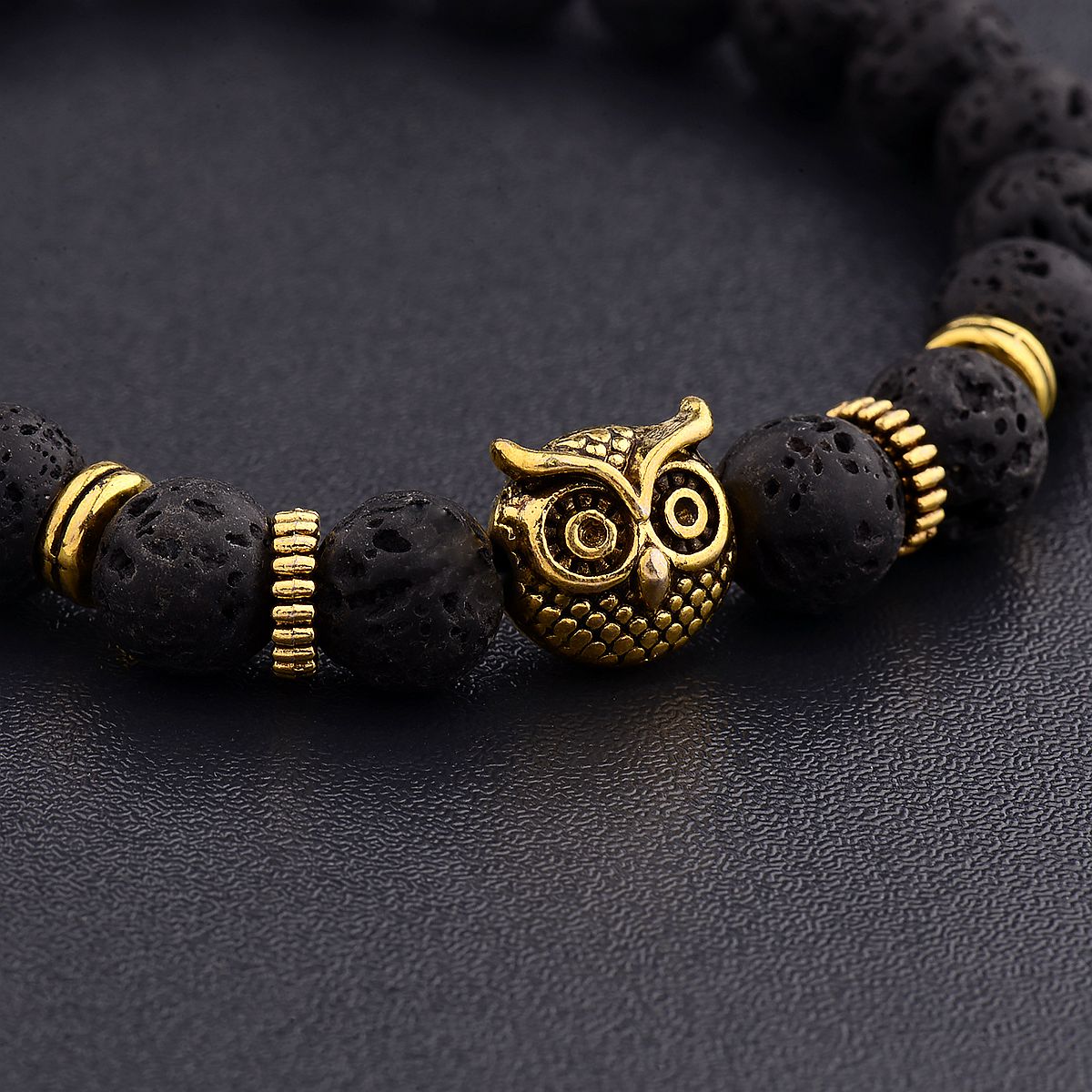 Women Men Owl Bracelets Healing Crystals Spiritual Energy Beaded Bracelets Gift