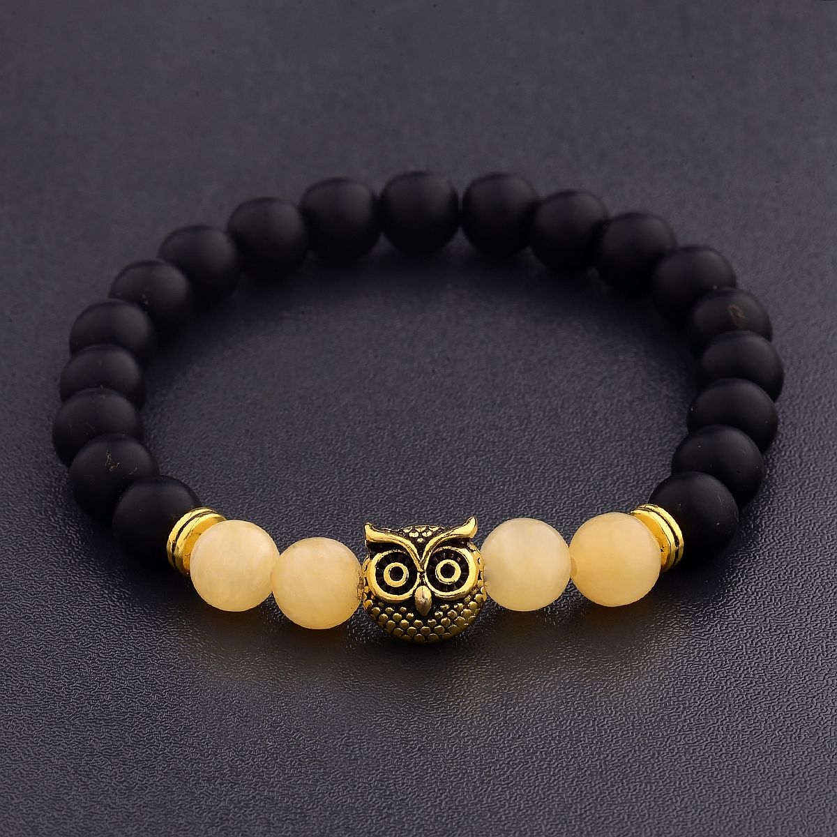 Women Men Owl Bracelets Healing Crystals Spiritual Energy Beaded Bracelets Gift