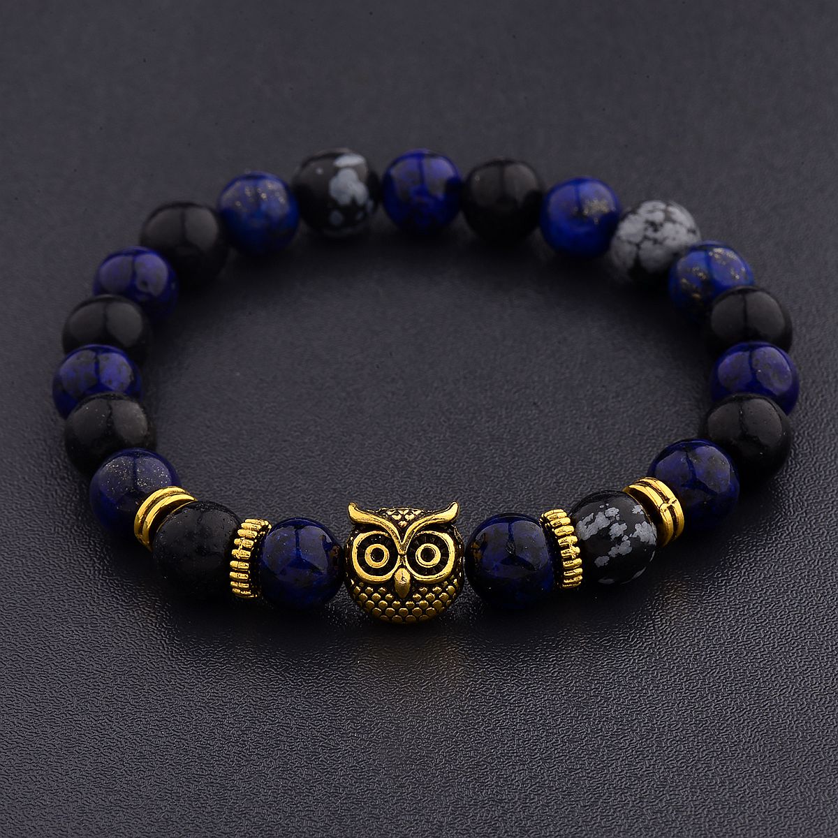 Women Men Owl Bracelets Healing Crystals Spiritual Energy Beaded Bracelets Gift