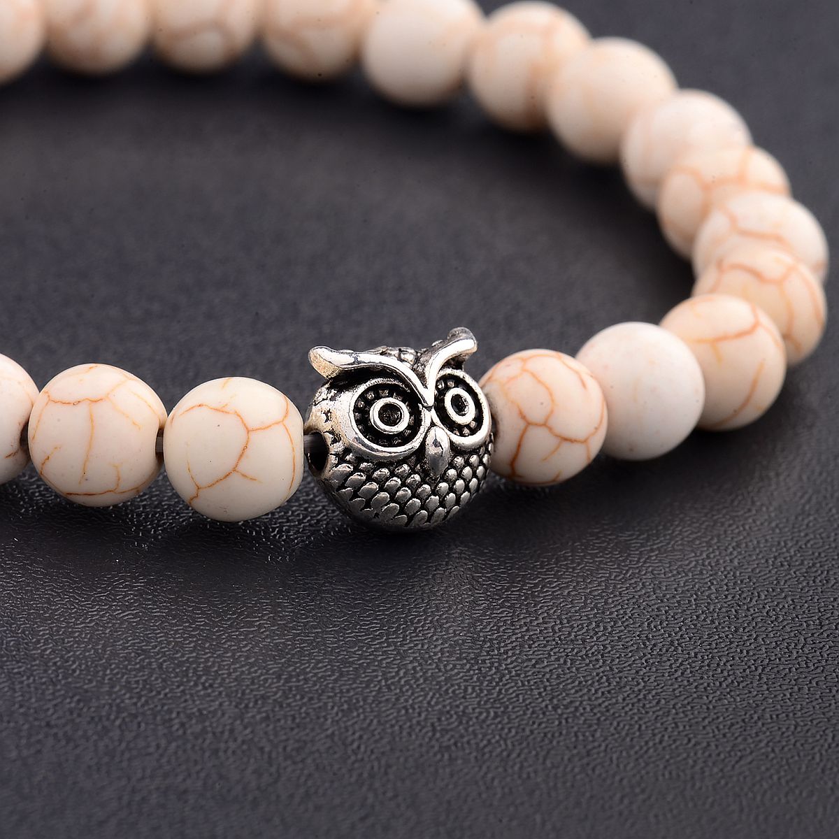 Women Men Owl Bracelets Healing Crystals Spiritual Energy Beaded Bracelets Gift