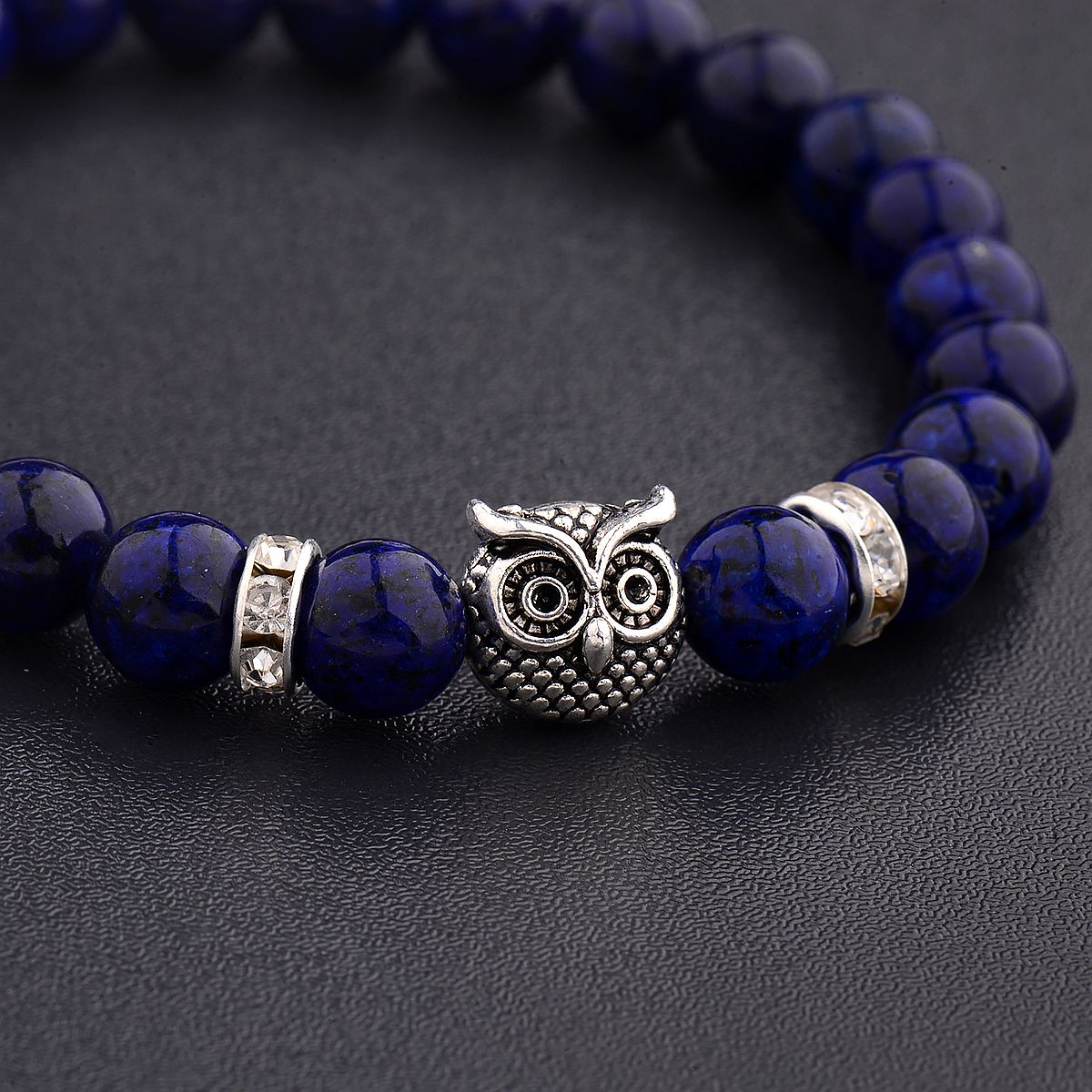 Women Men Owl Bracelets Healing Crystals Spiritual Energy Beaded Bracelets Gift