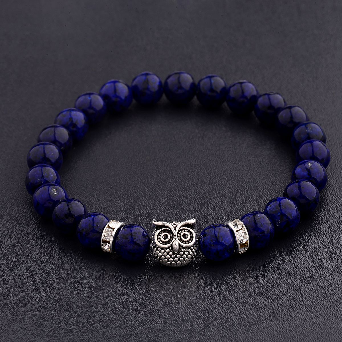 Women Men Owl Bracelets Healing Crystals Spiritual Energy Beaded Bracelets Gift