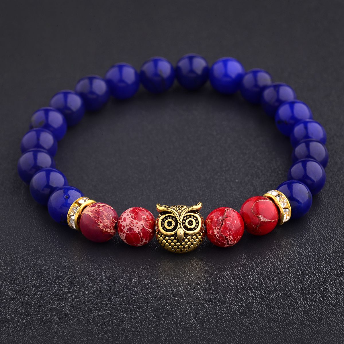 Women Men Owl Bracelets Healing Crystals Spiritual Energy Beaded Bracelets Gift