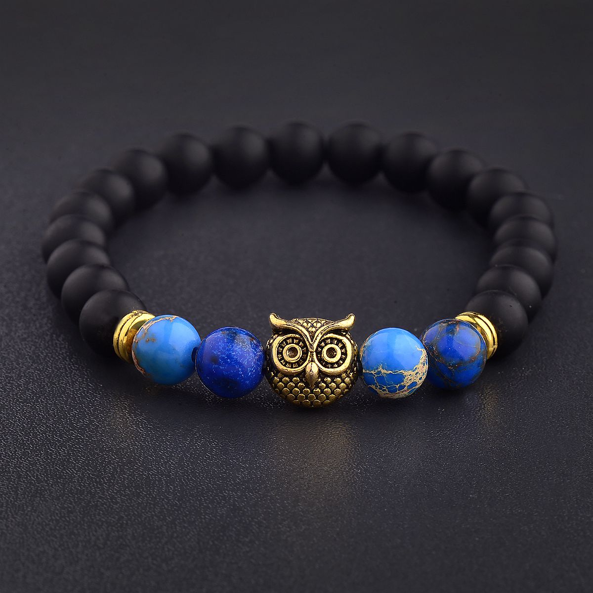 Women Men Owl Bracelets Healing Crystals Spiritual Energy Beaded Bracelets Gift