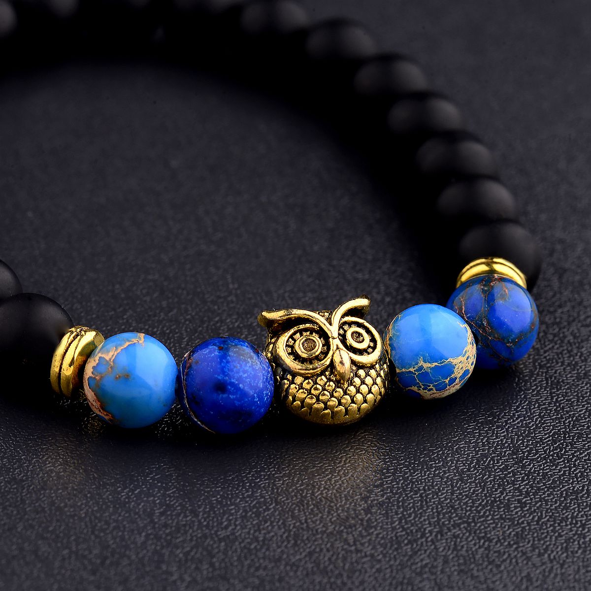 Women Men Owl Bracelets Healing Crystals Spiritual Energy Beaded Bracelets Gift