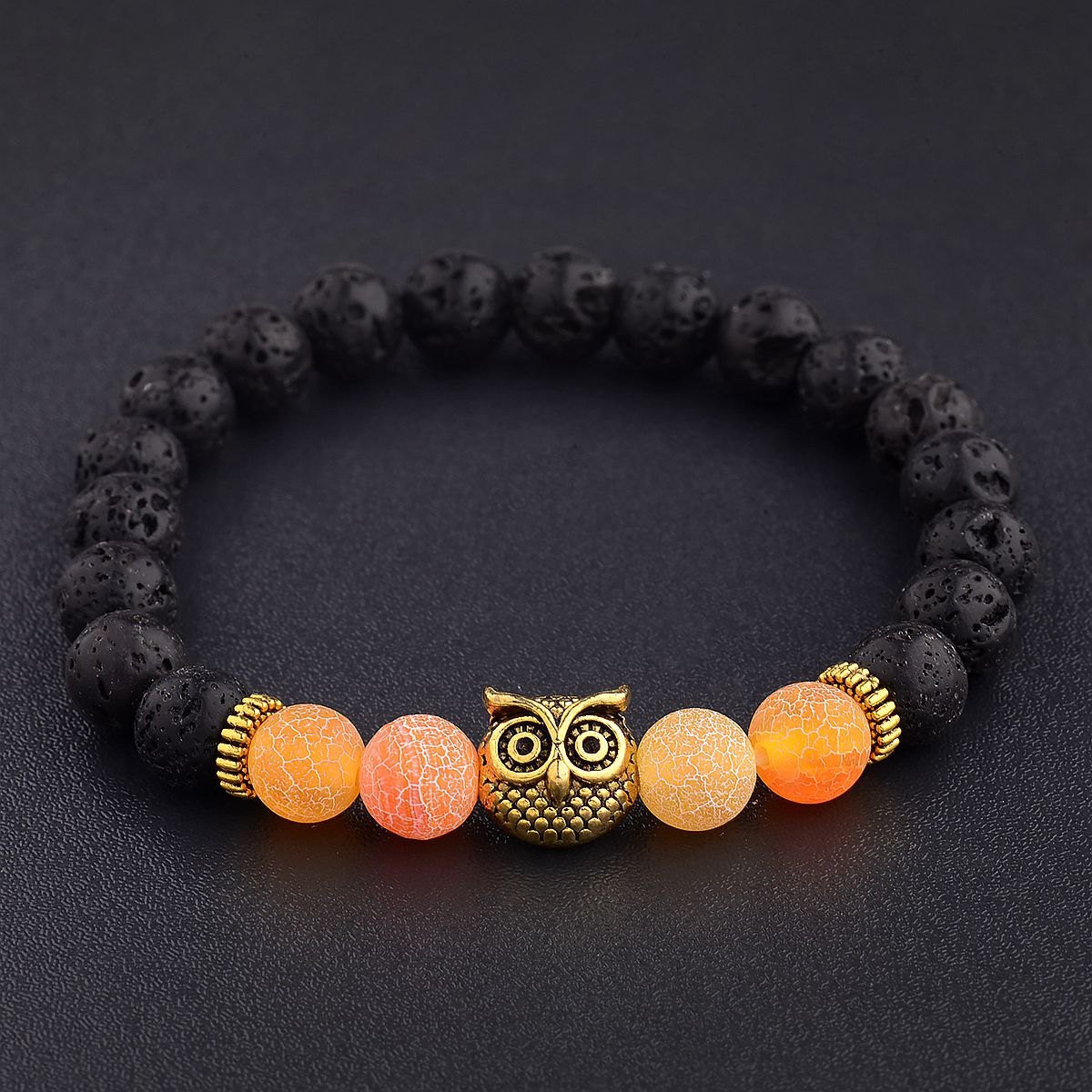 Women Men Owl Bracelets Healing Crystals Spiritual Energy Beaded Bracelets Gift