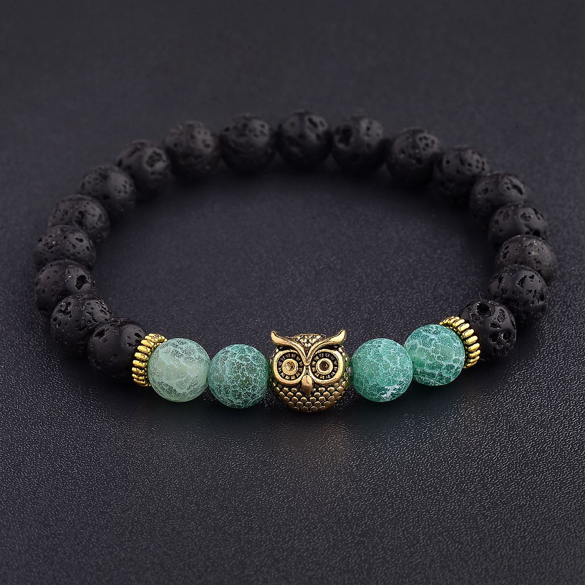 Women Men Owl Bracelets Healing Crystals Spiritual Energy Beaded Bracelets Gift