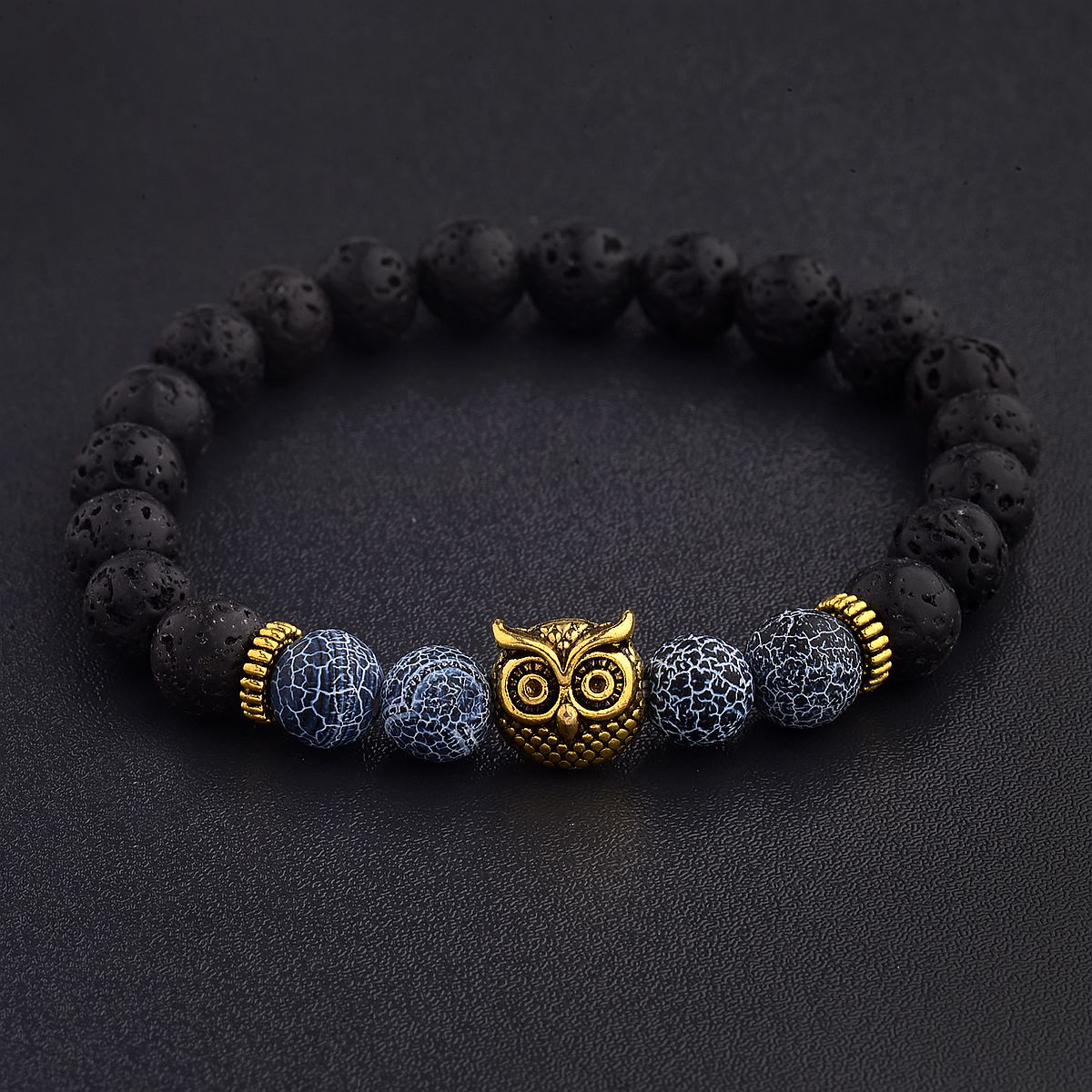 Women Men Owl Bracelets Healing Crystals Spiritual Energy Beaded Bracelets Gift