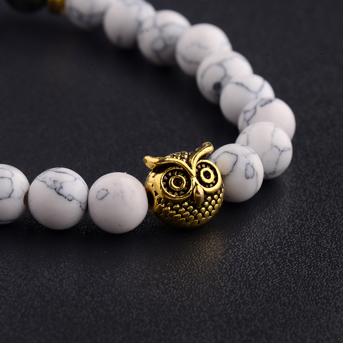 Women Men Owl Bracelets Healing Crystals Spiritual Energy Beaded Bracelets Gift