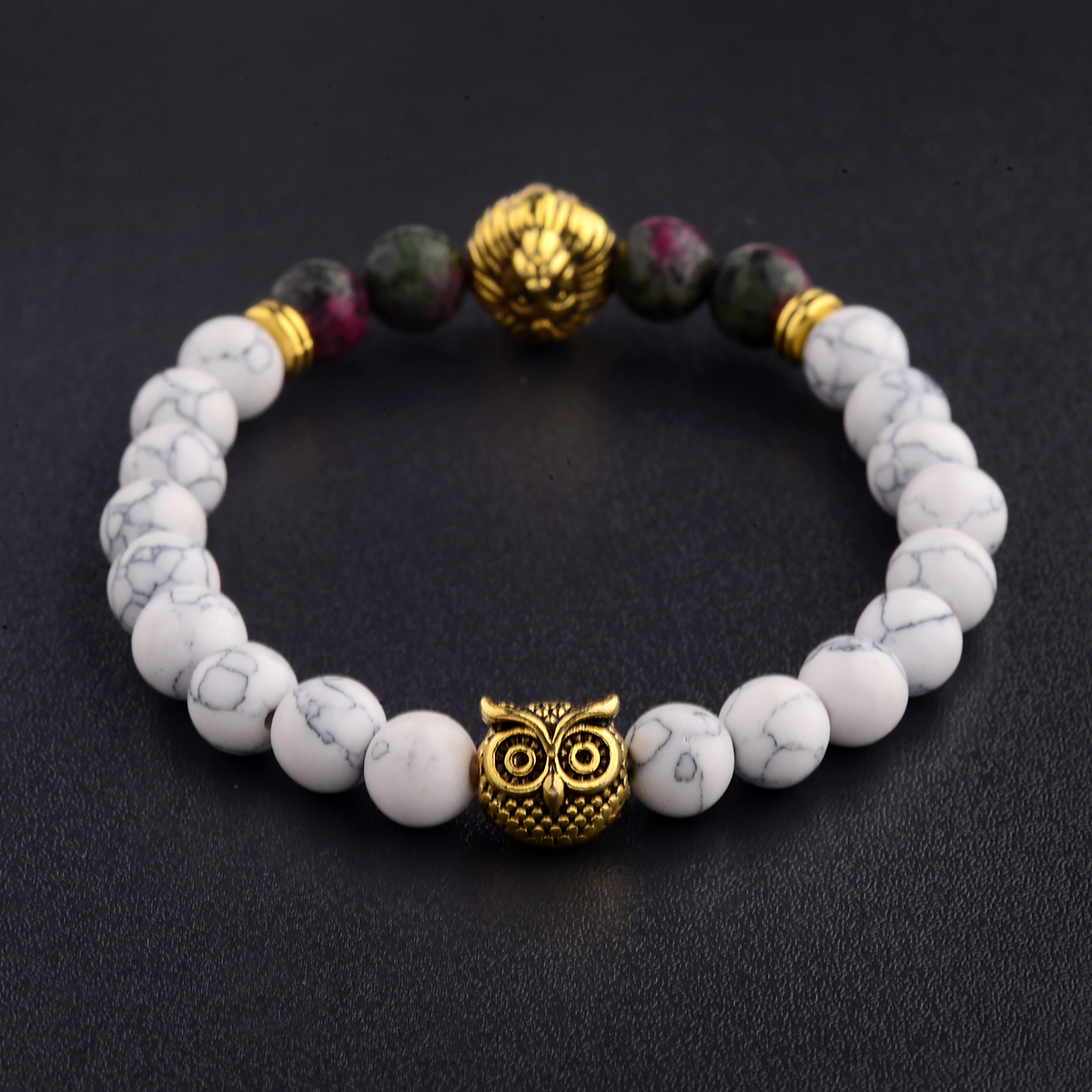 Women Men Owl Bracelets Healing Crystals Spiritual Energy Beaded Bracelets Gift