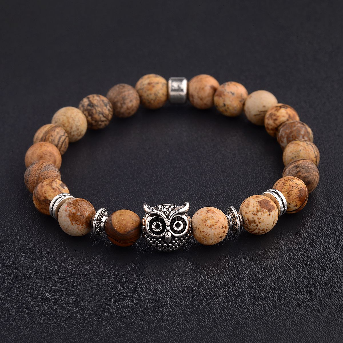 Women Men Owl Bracelets Healing Crystals Spiritual Energy Beaded Bracelets Gift