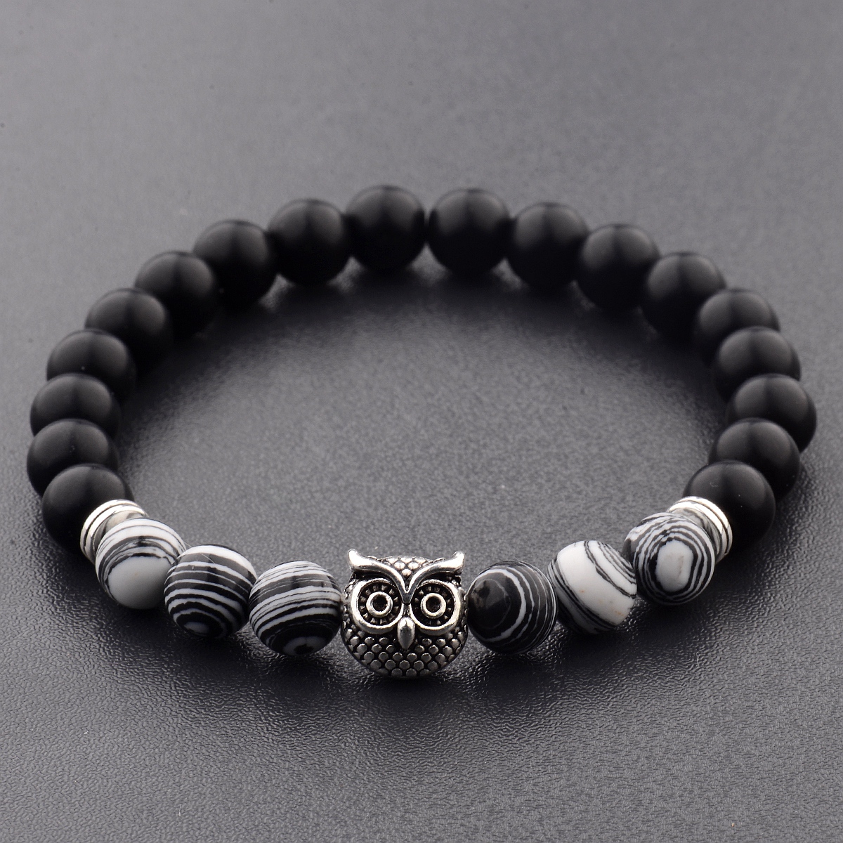 Women Men Owl Bracelets Healing Crystals Spiritual Energy Beaded Bracelets Gift