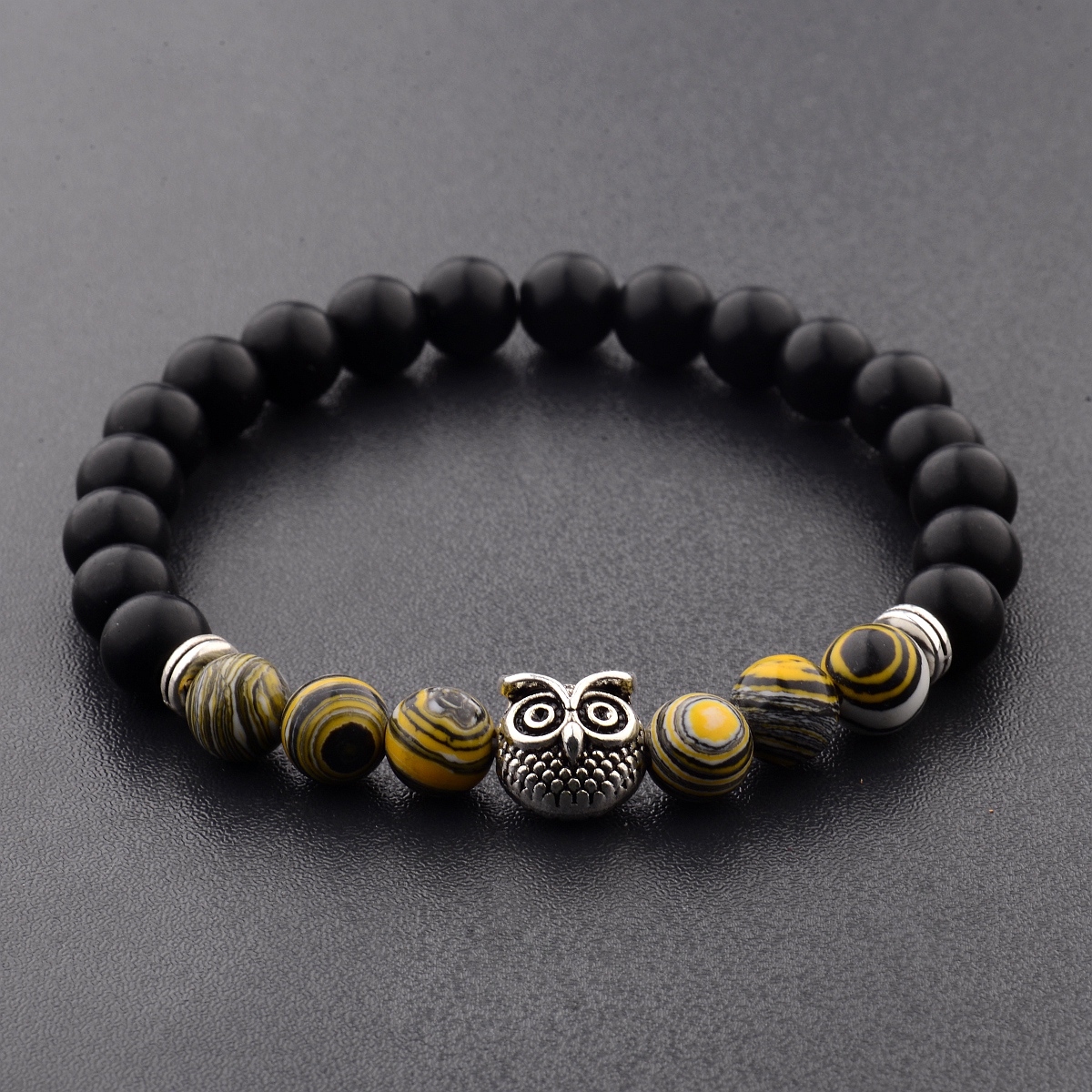 Women Men Owl Bracelets Healing Crystals Spiritual Energy Beaded Bracelets Gift