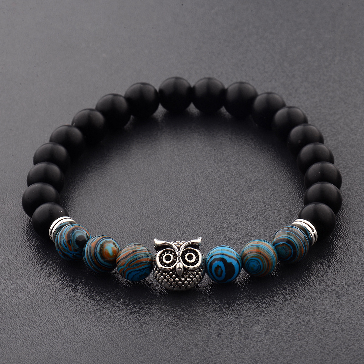 Women Men Owl Bracelets Healing Crystals Spiritual Energy Beaded Bracelets Gift