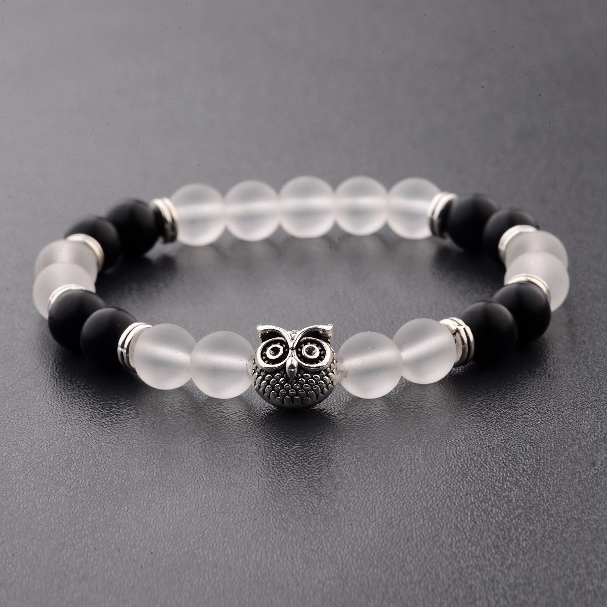 Women Men Owl Bracelets Healing Crystals Spiritual Energy Beaded Bracelets Gift