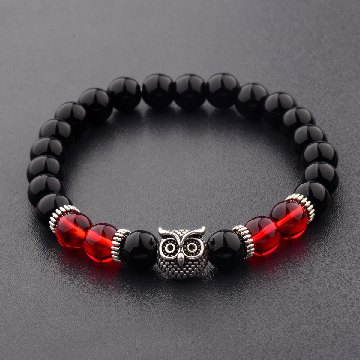 Women Men Owl Bracelets Healing Crystals Spiritual Energy Beaded Bracelets Gift