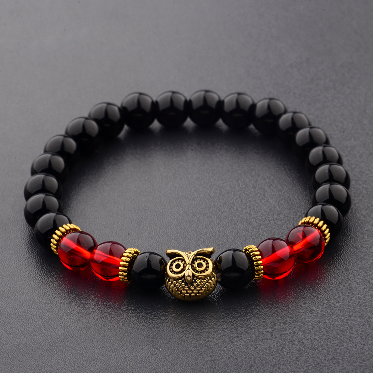 Women Men Owl Bracelets Healing Crystals Spiritual Energy Beaded Bracelets Gift