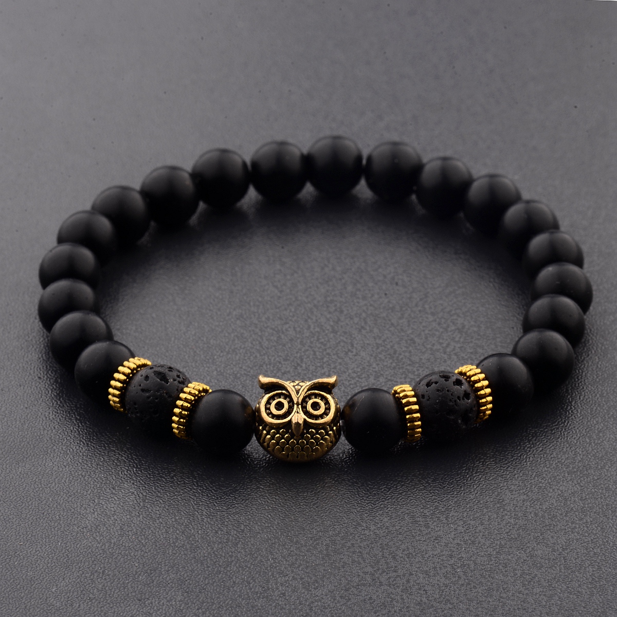 Women Men Owl Bracelets Healing Crystals Spiritual Energy Beaded Bracelets Gift