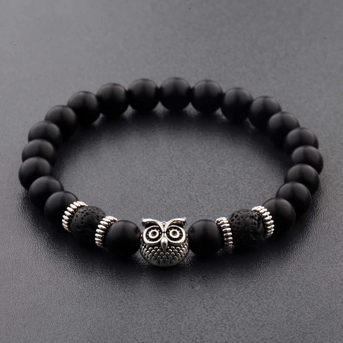 Women Men Owl Bracelets Healing Crystals Spiritual Energy Beaded Bracelets Gift