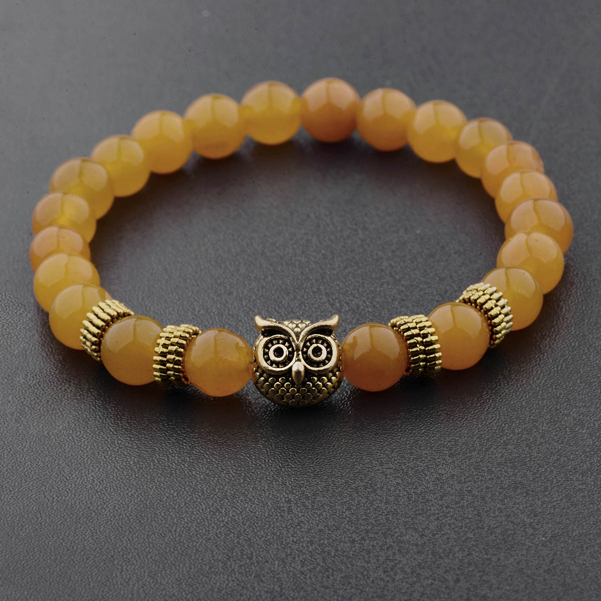 Women Men Owl Bracelets Healing Crystals Spiritual Energy Beaded Bracelets Gift