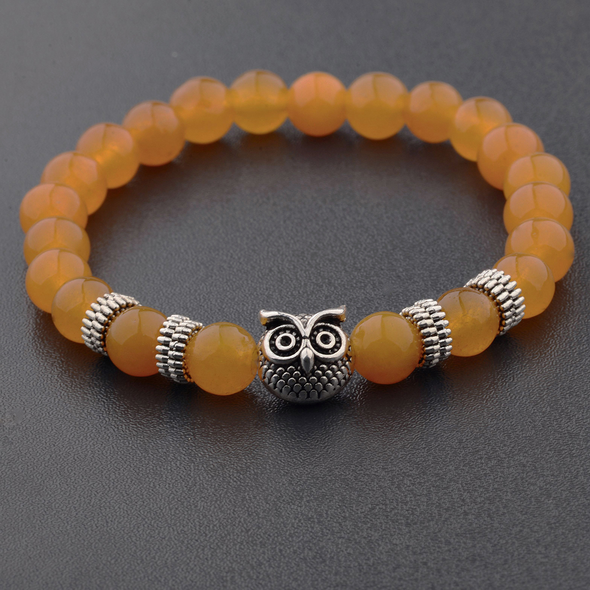 Women Men Owl Bracelets Healing Crystals Spiritual Energy Beaded Bracelets Gift