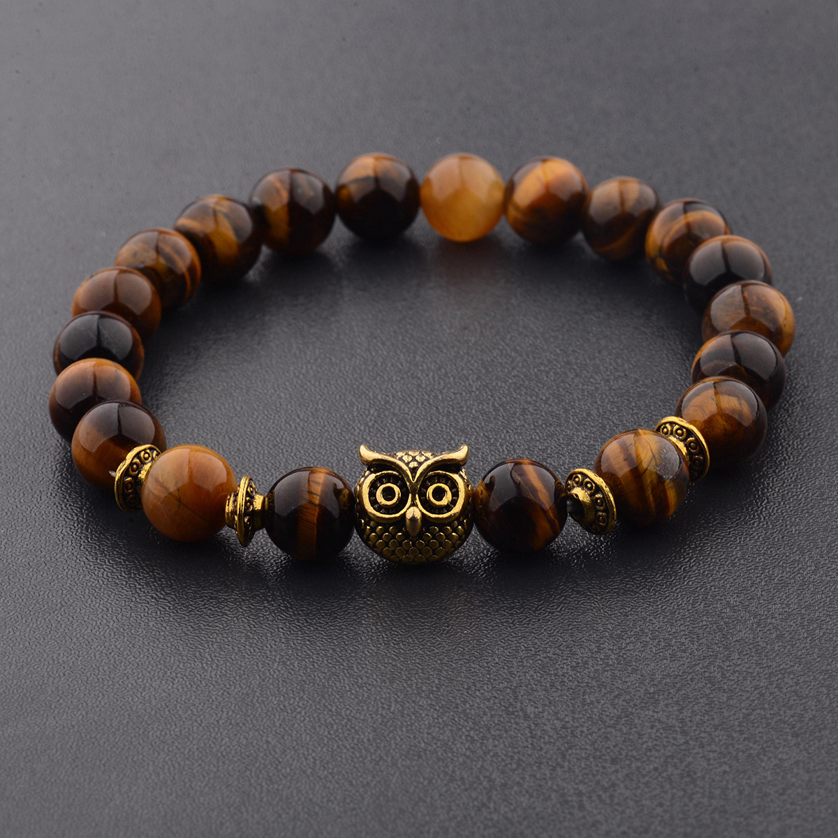 Women Men Owl Bracelets Healing Crystals Spiritual Energy Beaded Bracelets Gift