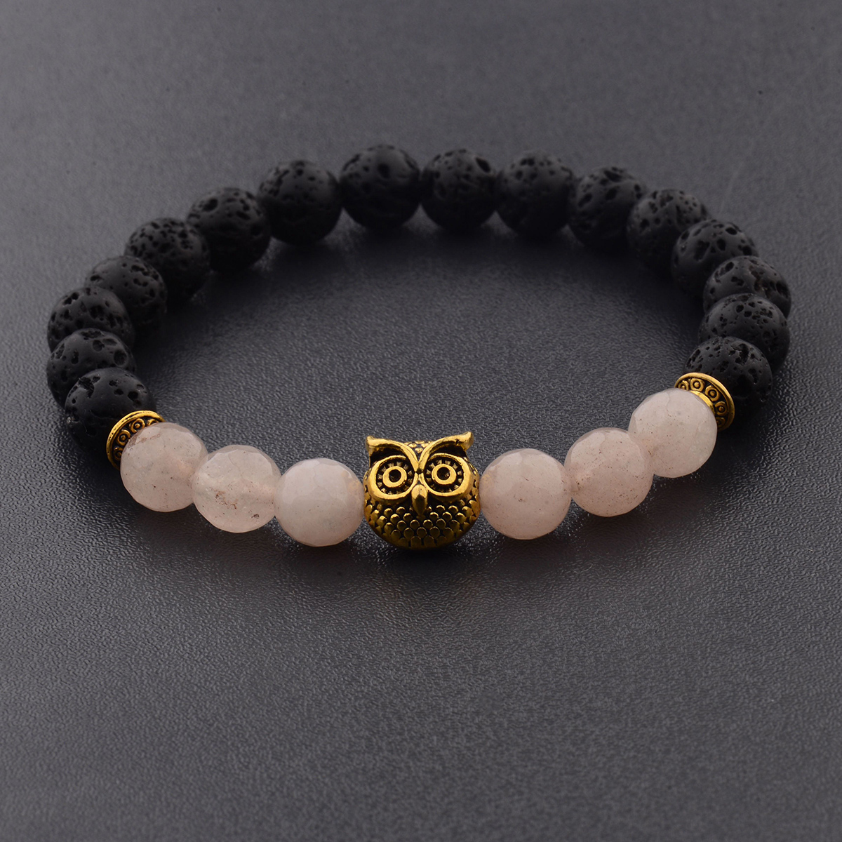 Women Men Owl Bracelets Healing Crystals Spiritual Energy Beaded Bracelets Gift