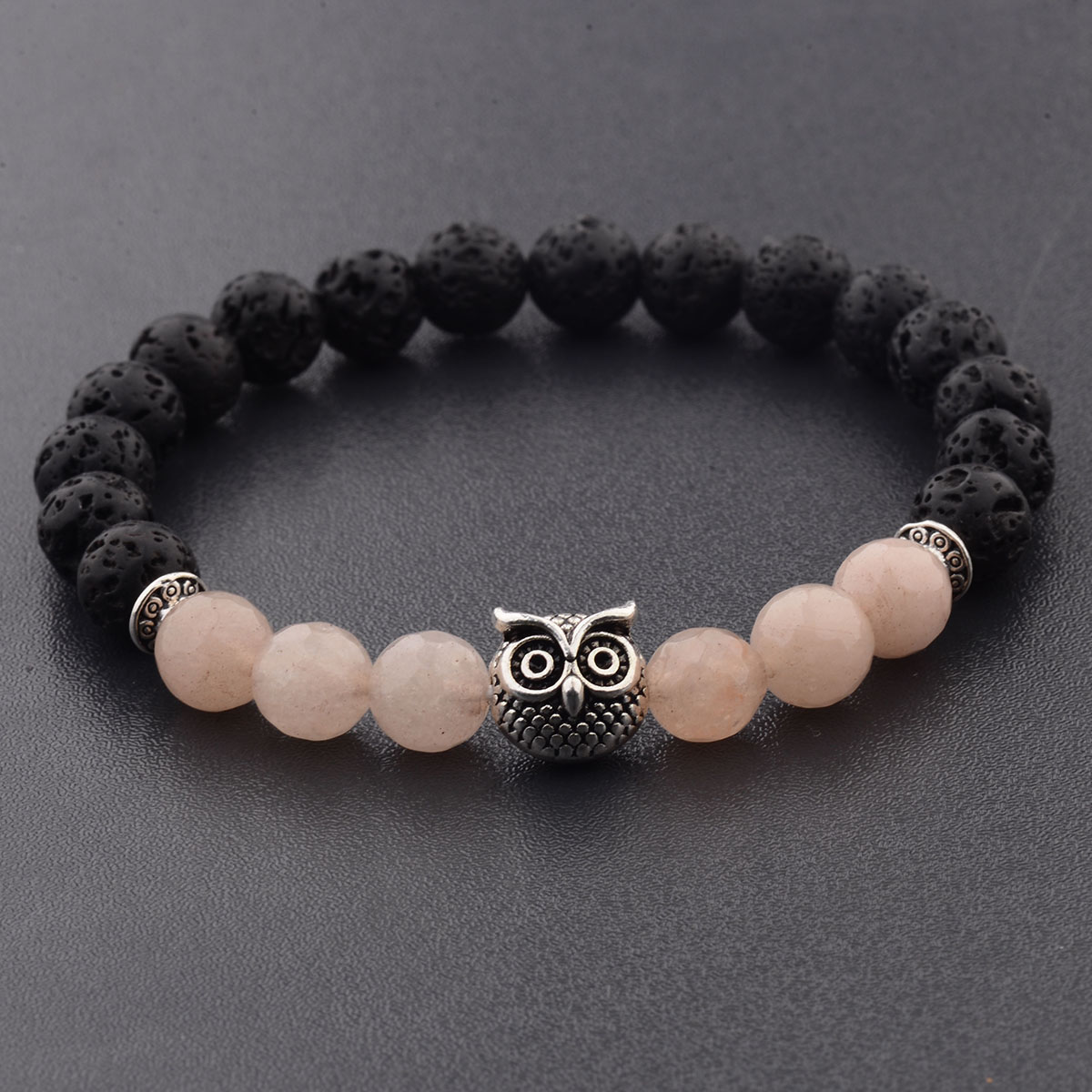 Women Men Owl Bracelets Healing Crystals Spiritual Energy Beaded Bracelets Gift