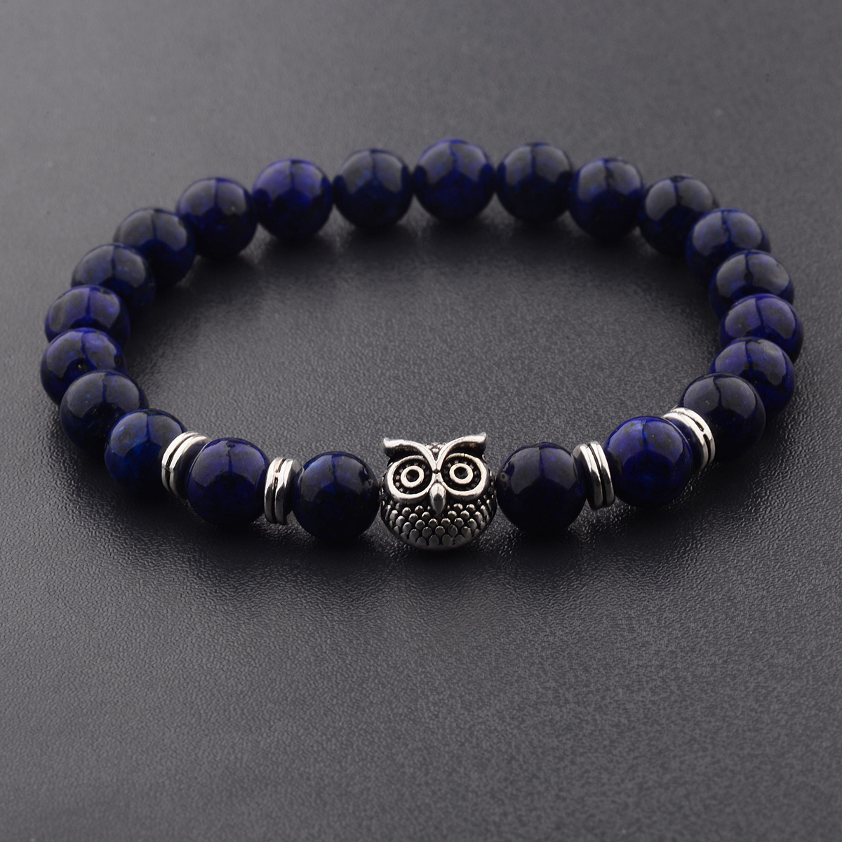 Women Men Owl Bracelets Healing Crystals Spiritual Energy Beaded Bracelets Gift