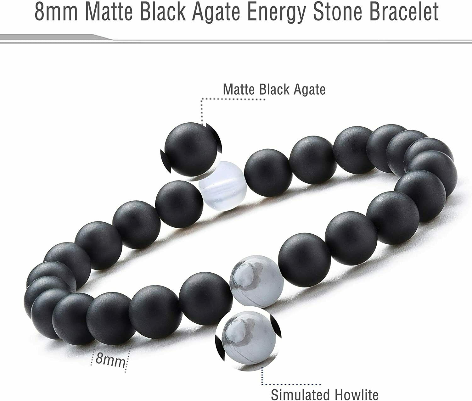 Concise White Turquoise Stretchy Bracelets Healing Stone Beaded Bracelet Gift