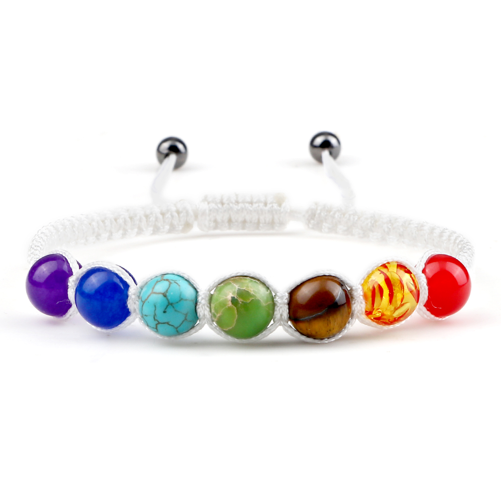 Natural Stone 7 Chakra Healing Balance Beaded Lava Bracelet Yoga Jewelry for Men - Picture 11 of 18