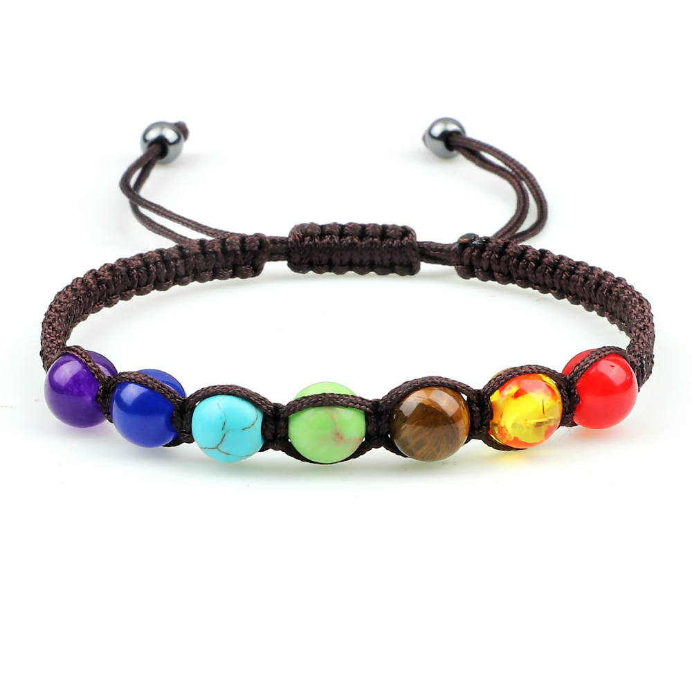 Natural Stone 7 Chakra Healing Balance Beaded Lava Bracelet Yoga Jewelry for Men - Picture 16 of 18