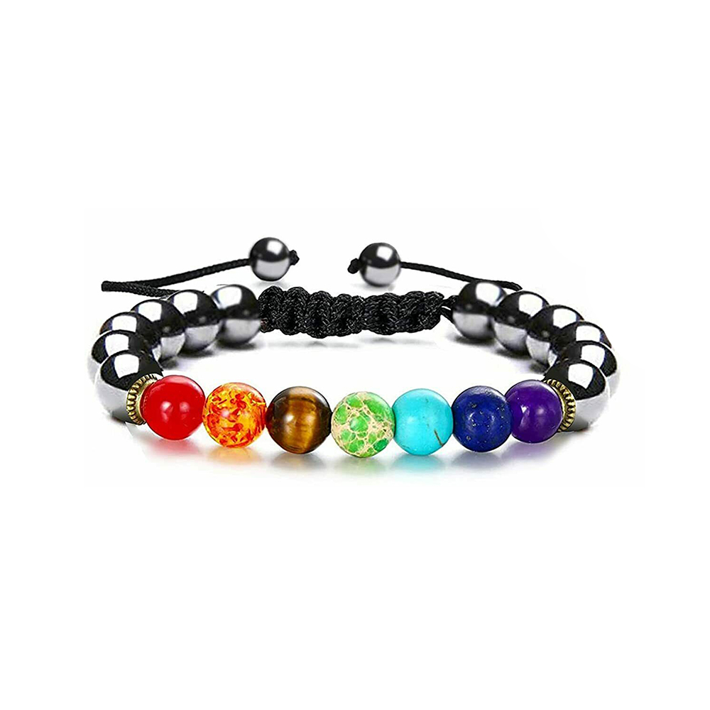 7 Chakra Crystal Healing Bracelet Relief Anxiety Hematite BraceletsFor Men Women - Picture 20 of 21