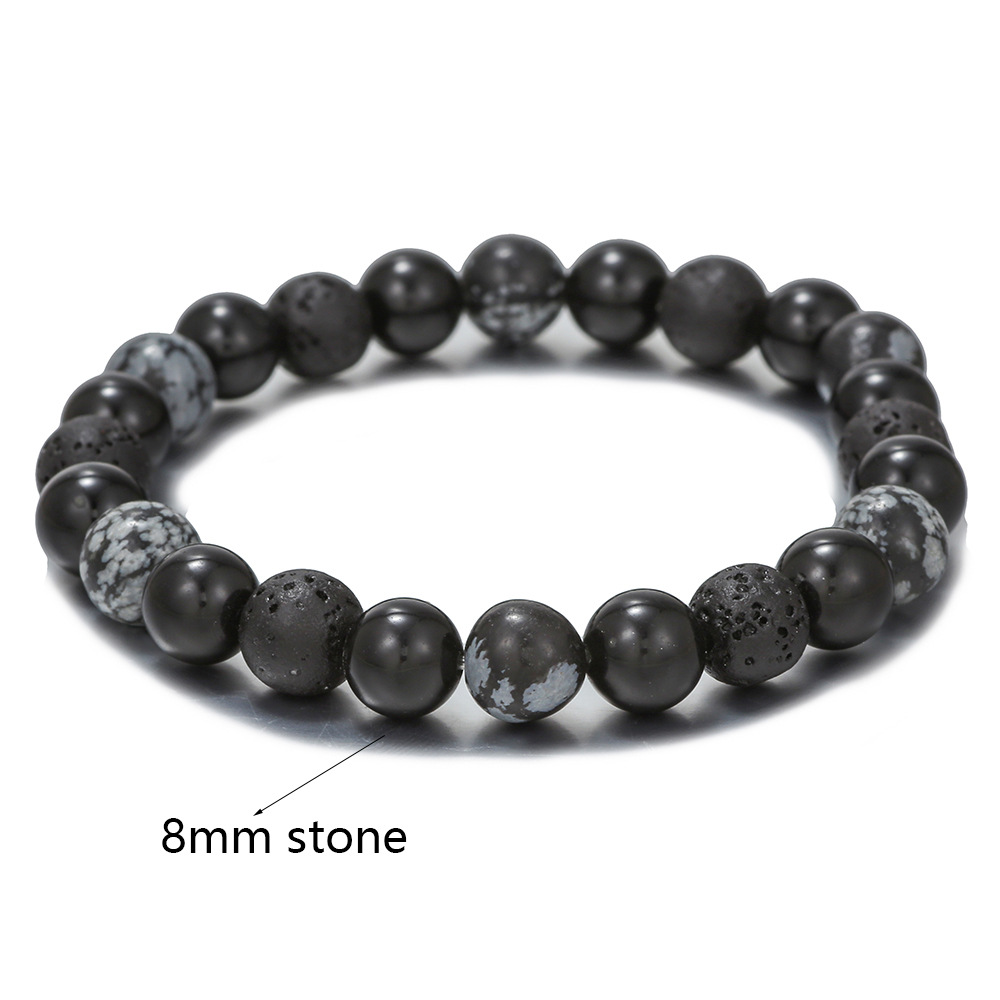 8mm 10mm Handmade Elastic Bracelets Gift for Men Women Stone Beaded Bracelet - Picture 9 of 11