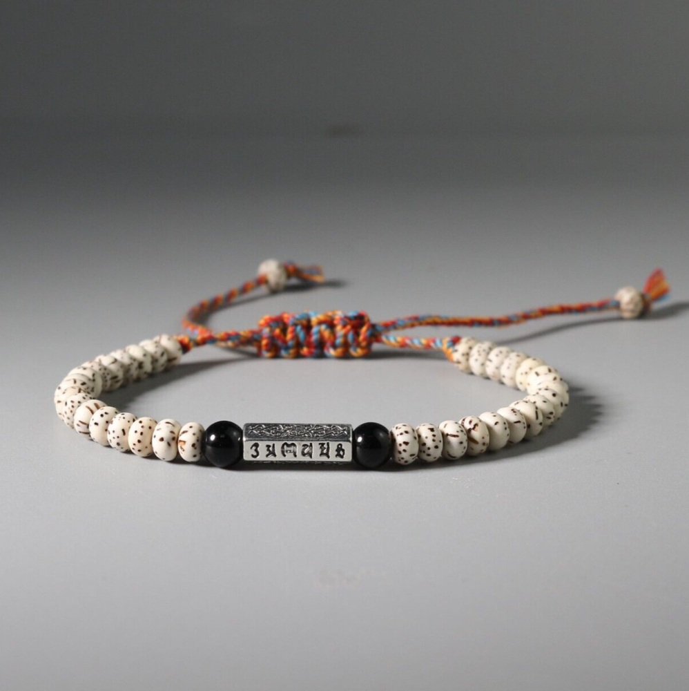Tibetan Buddhist Braided Lucky Knot Bracelet Natural Beads Handmade Men Women - Picture 8 of 14