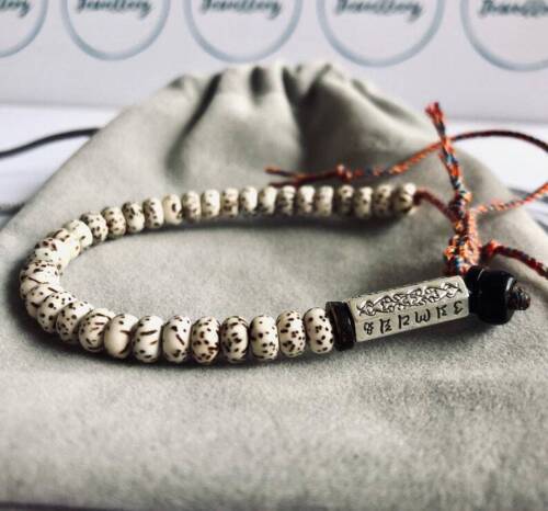 Tibetan Buddhist Braided Lucky Knot Bracelet Natural Beads Handmade Men Women - Picture 11 of 14